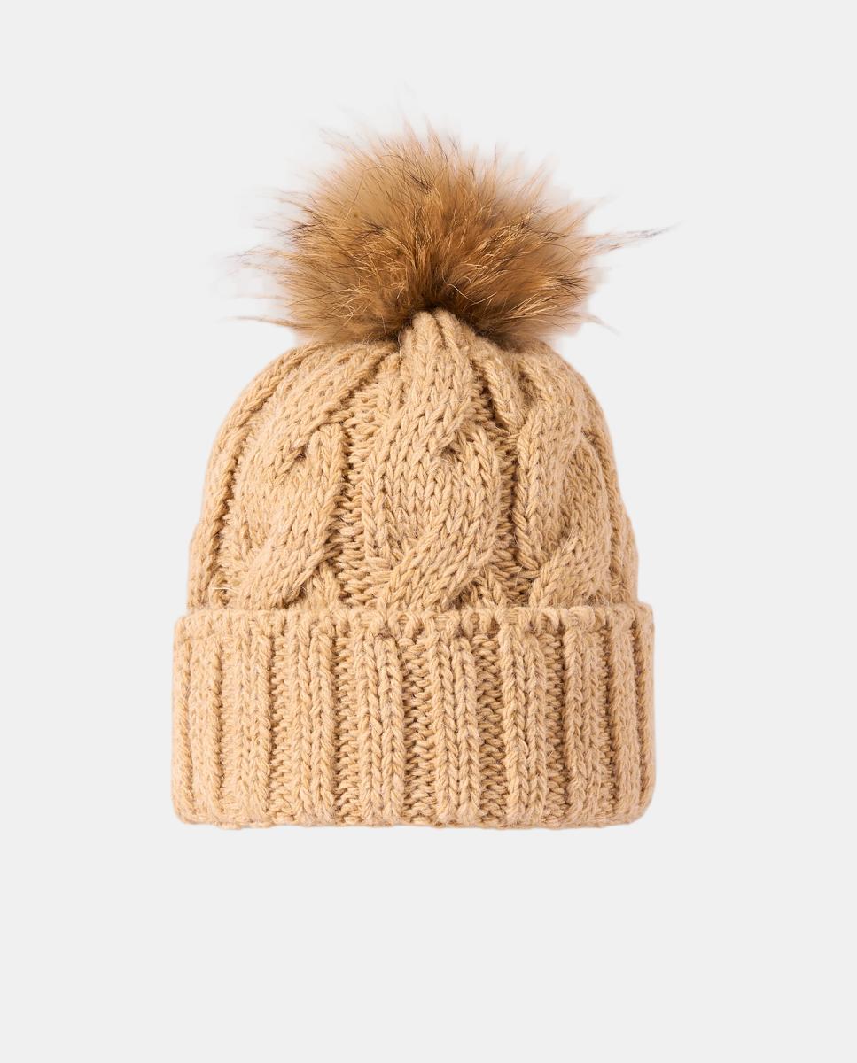 Imagem 0 de Gorro de Malha do Cabo com Pompom Cru Desmontável