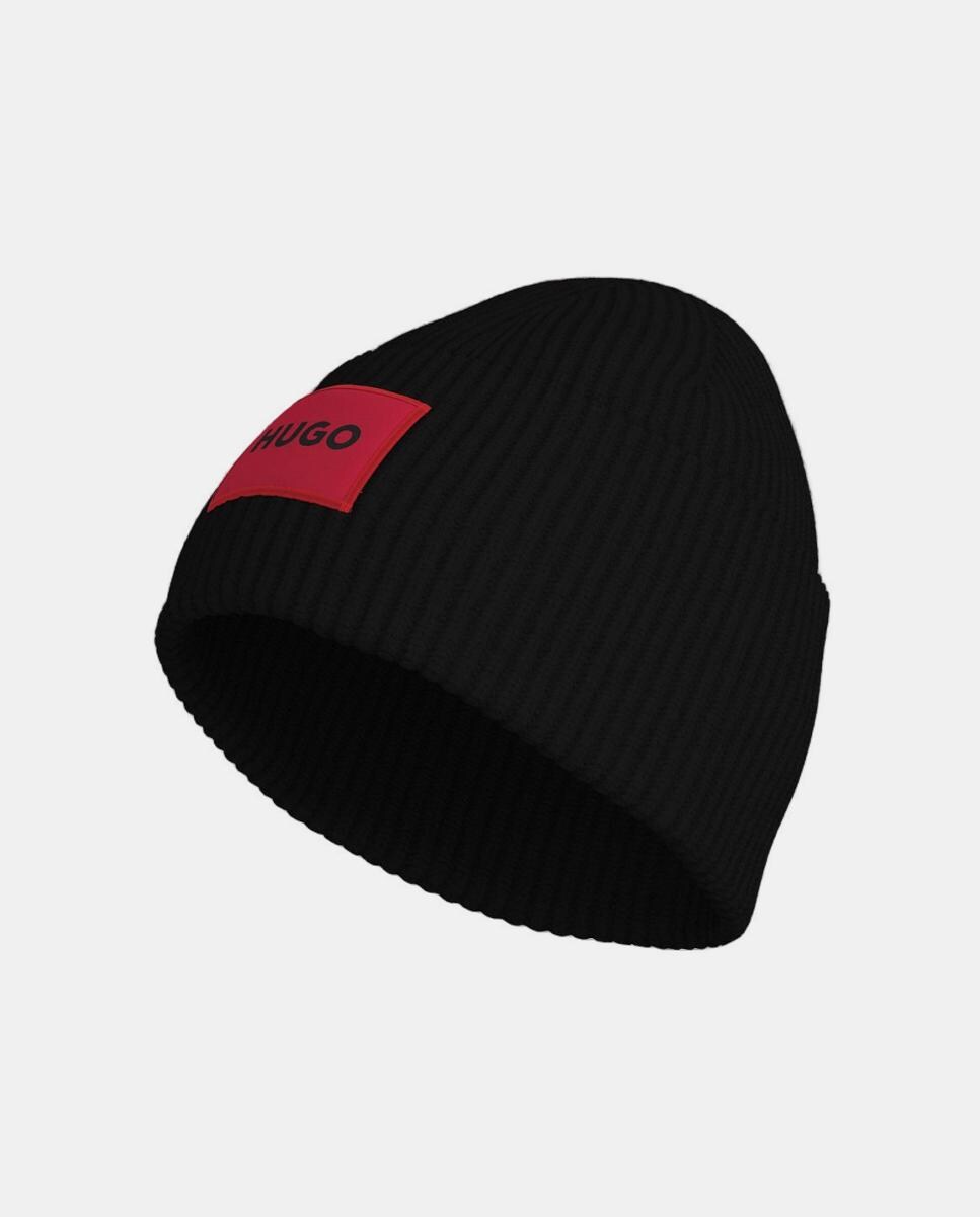 Gorro de Lã Virgem Liso Preto-2