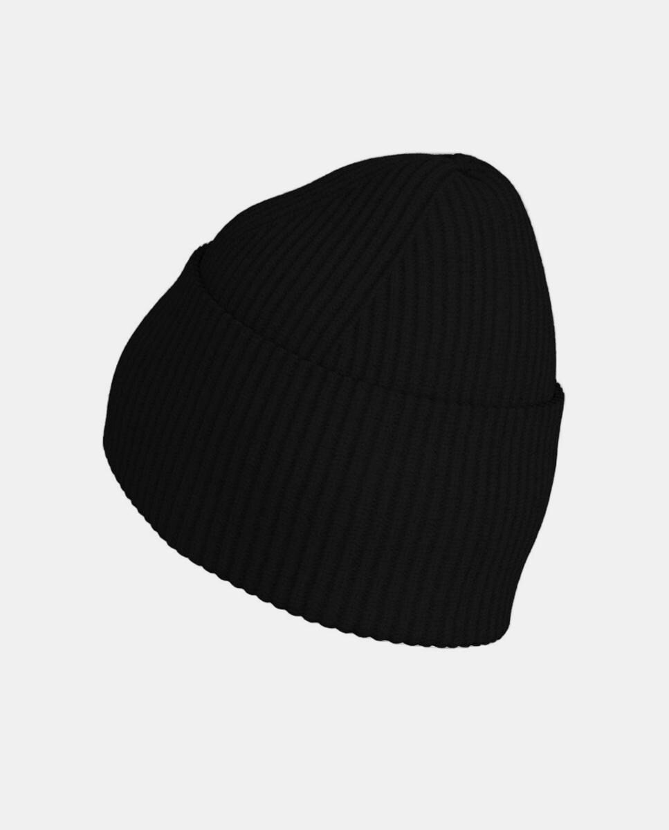 Gorro de Lã Virgem Liso Preto-3