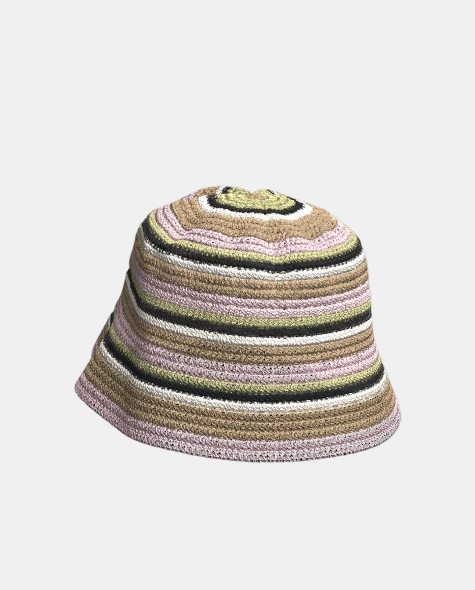 Chapéu de Malha Tipo Crochet com Placa Metálica Multicolor-3
