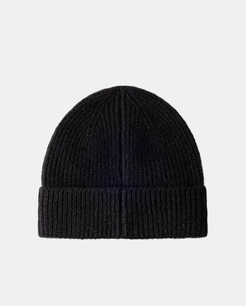 Gorro de Malha com Dobra Preto-2