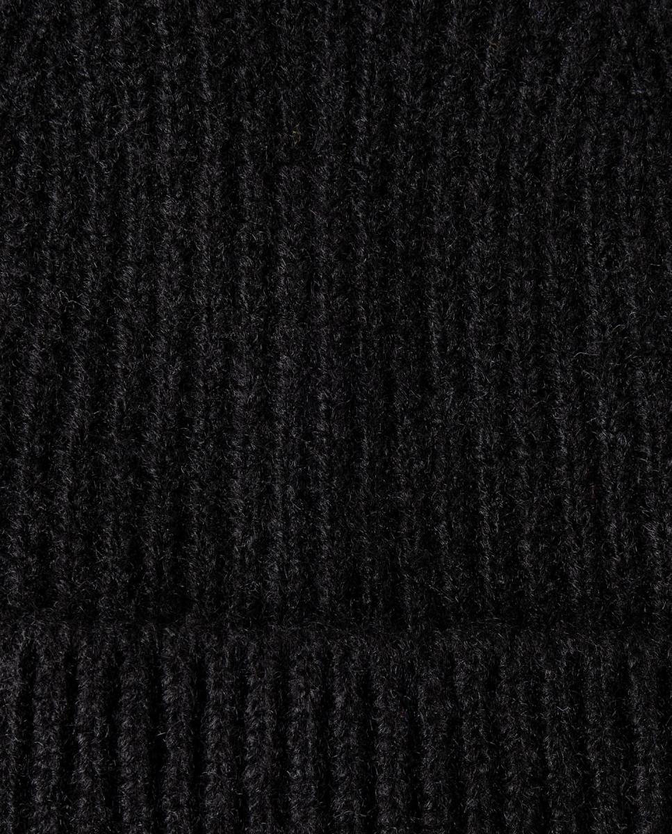 Gorro de Malha com Dobra Preto-4
