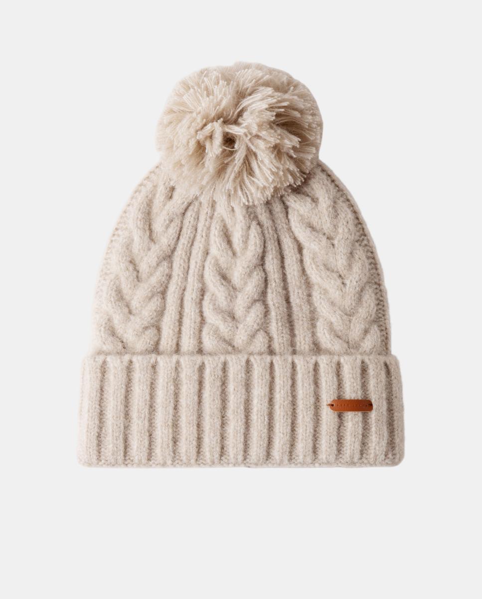 Gorro de punto con pompon y patrón de ochos - Pepe Jeans - Beige Beige-1
