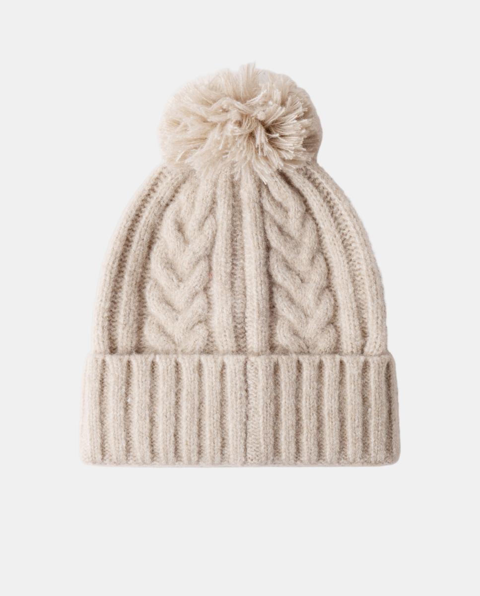 Gorro de punto con pompon y patrón de ochos - Pepe Jeans - Beige Beige-2