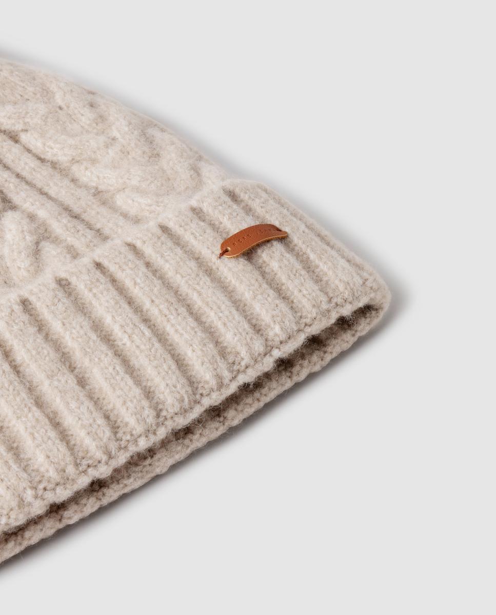 Gorro de punto con pompon y patrón de ochos - Pepe Jeans - Beige Beige-3