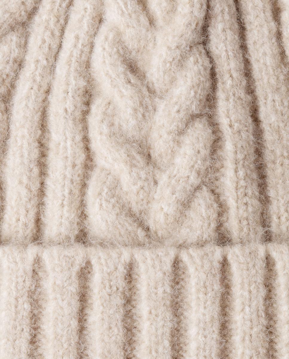 Gorro de punto con pompon y patrón de ochos - Pepe Jeans - Beige Beige-4
