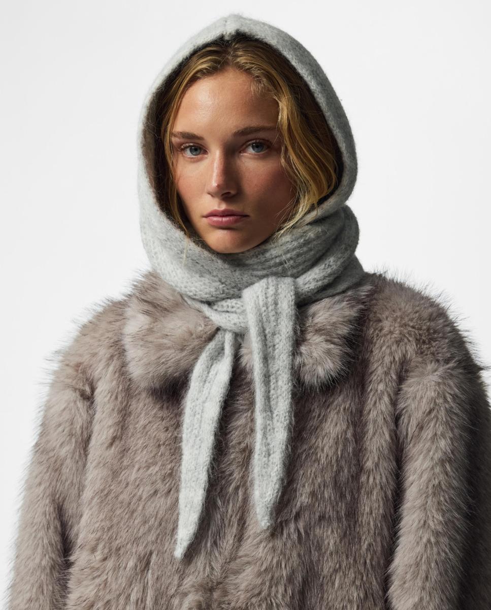 Imagen 2 de Balaclava de punto - Pieces - Gris claro Gris claro