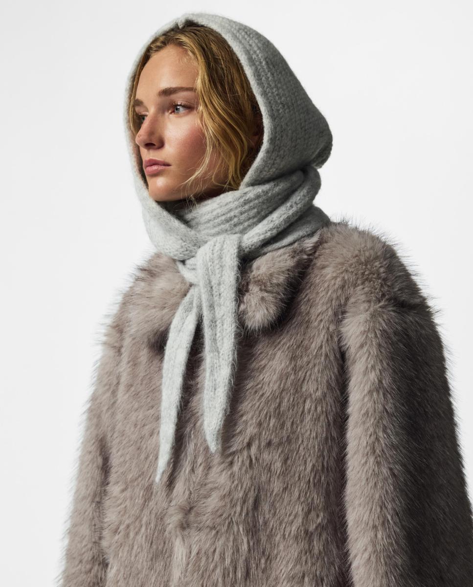 Imagen 3 de Balaclava de punto - Pieces - Gris claro Gris claro