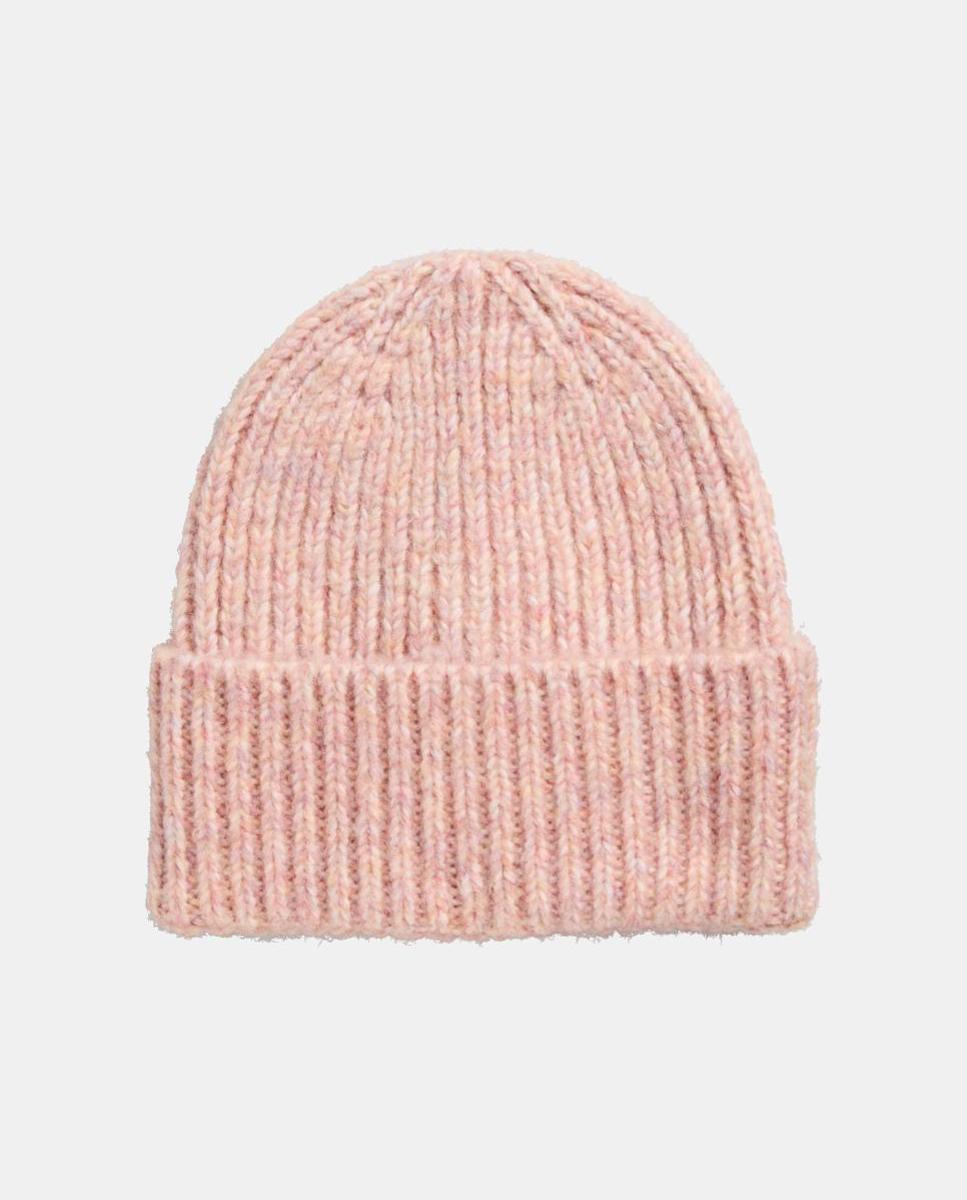 Gorro beanie de punto - Pieces - Rosa Rosa-1