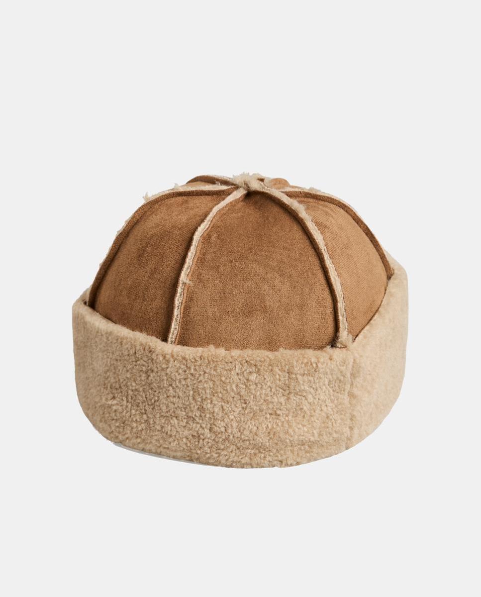 Gorro de Pelo de Borrego Castanho-claro-2