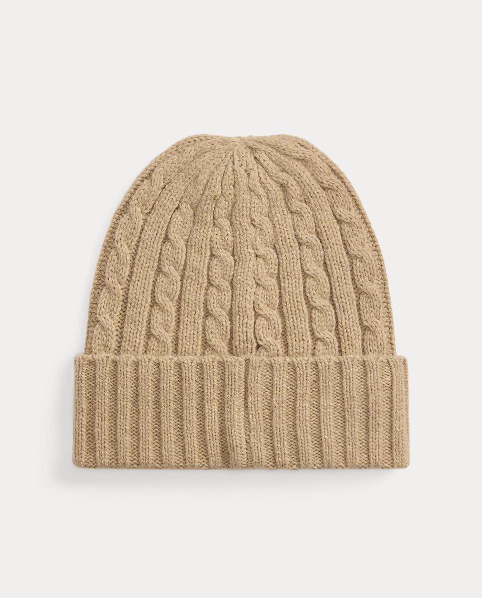Gorro de punto de mujer con logo bordado - Lauren Ralph Lauren - Marrón claro Marrón claro-2