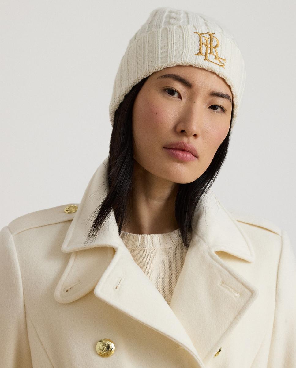Gorro de Malha com Logótipo Bordado Branco-3