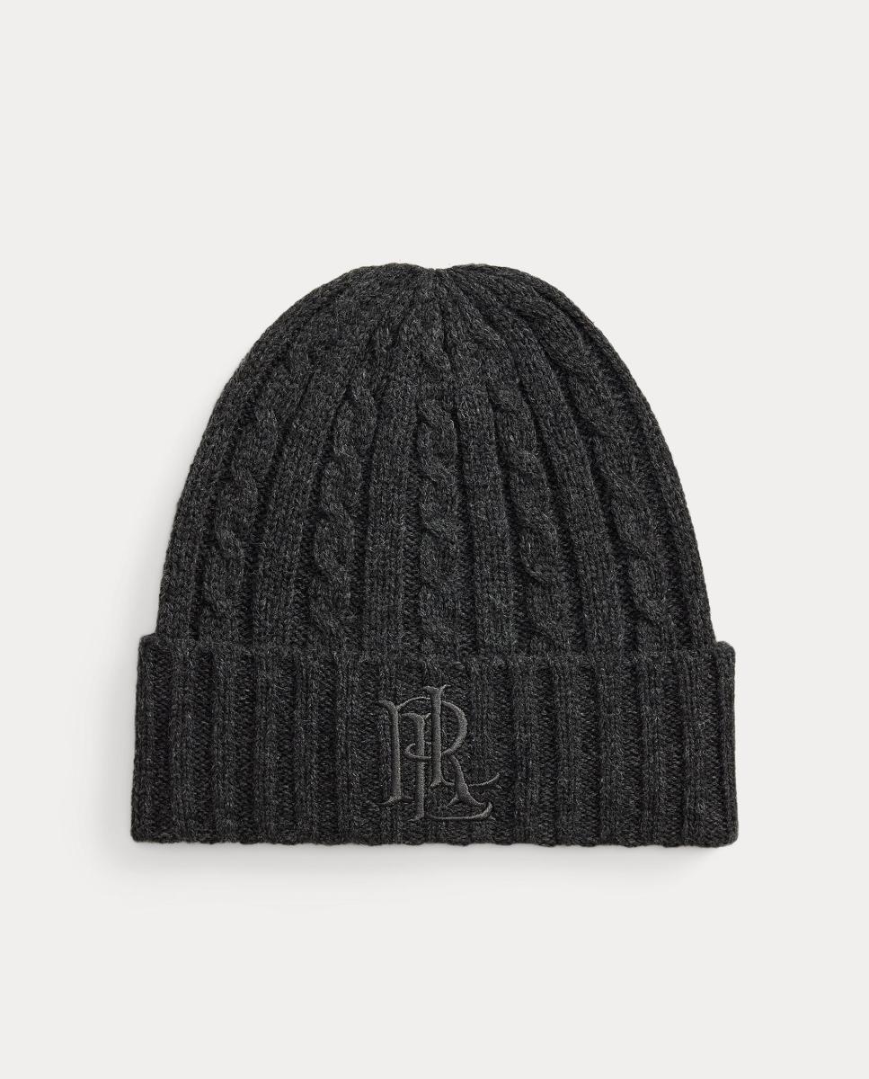 Gorro de punto de mujer con logo bordado - Lauren Ralph Lauren - Gris oscuro Gris oscuro-1