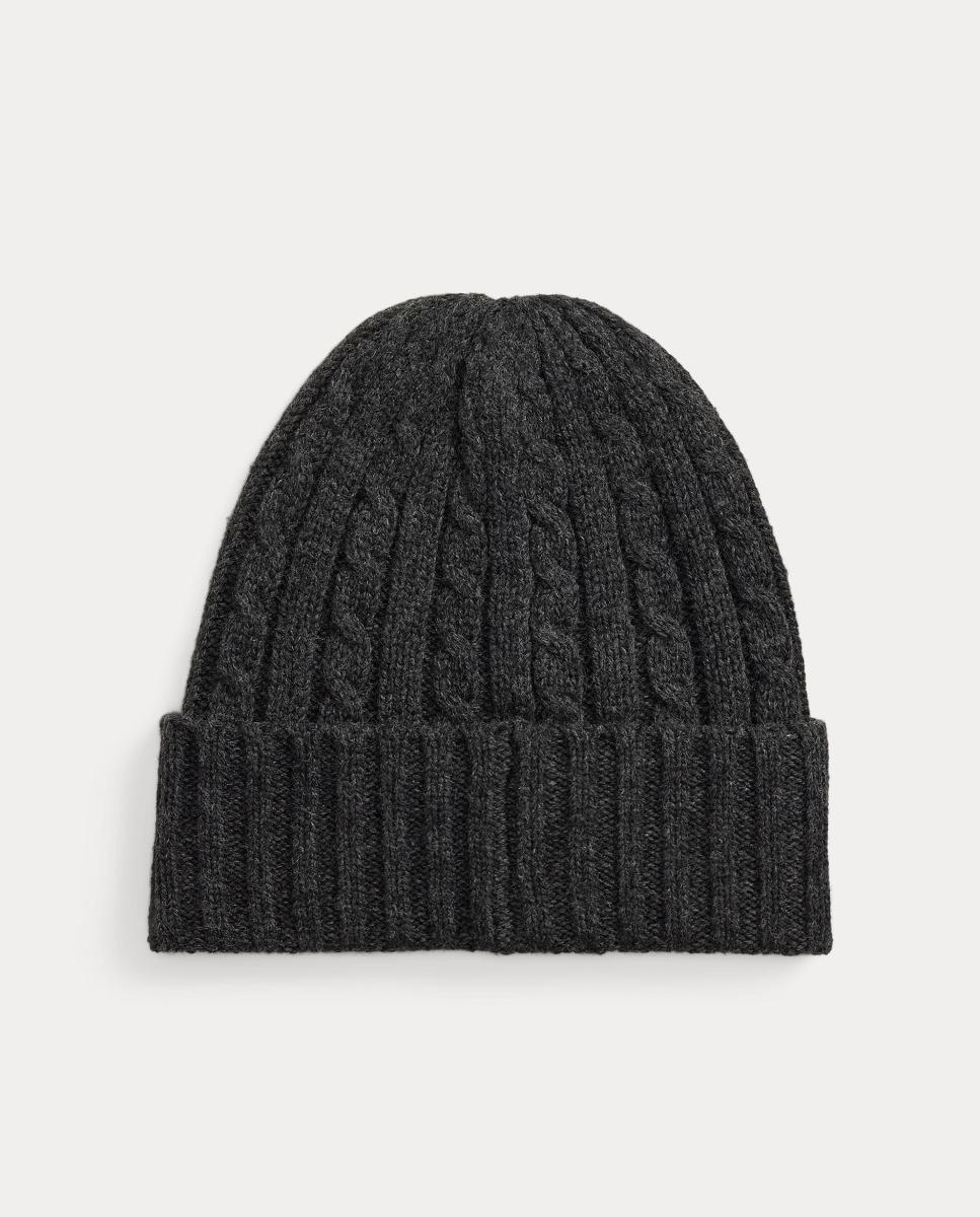 Gorro de punto de mujer con logo bordado - Lauren Ralph Lauren - Gris oscuro Gris oscuro-2