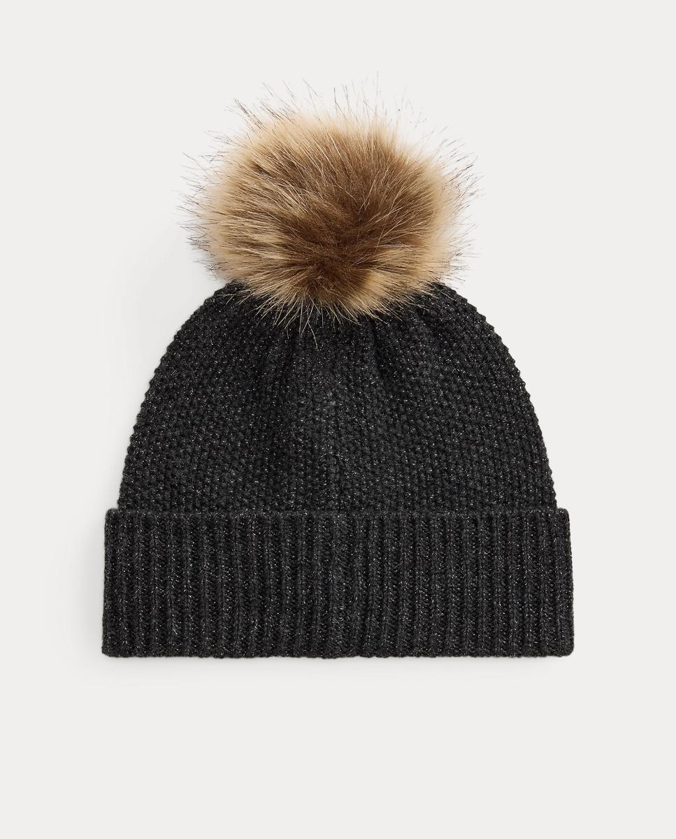 Gorro de Malha com Pompom e Escudo com Logótipo Cinzento-escuro-2