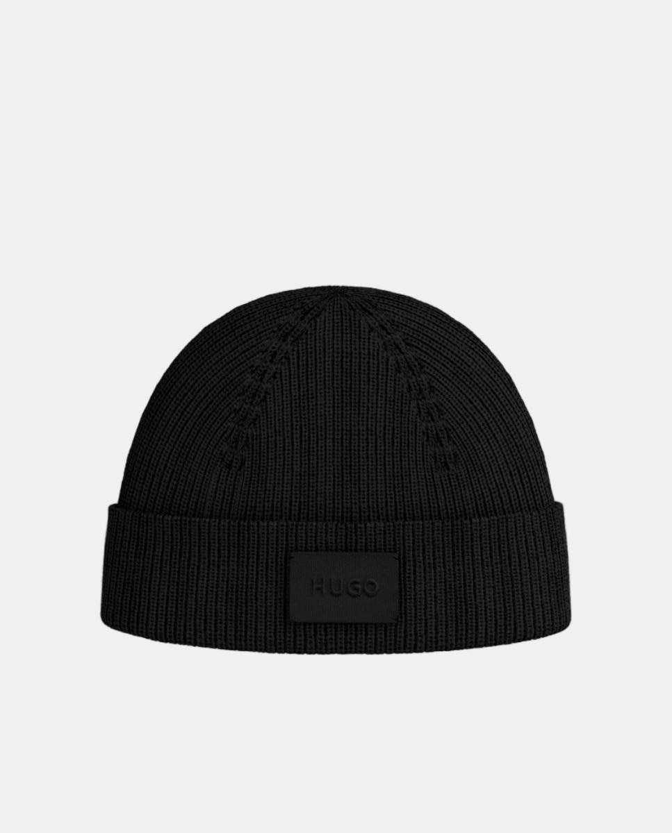 Imagem 0 de Gorro de Malha Canelada numa Agradável Mistura de Lã com a Etiqueta Tecida em Tons a Condizer na Dobra da Frente