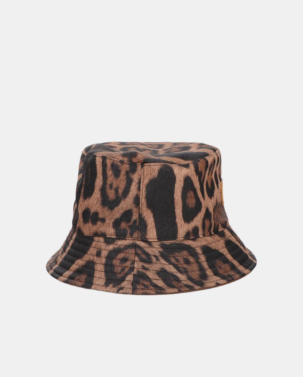 Mala Bucket Combinada com Animal Print e Polipele Castanho-2