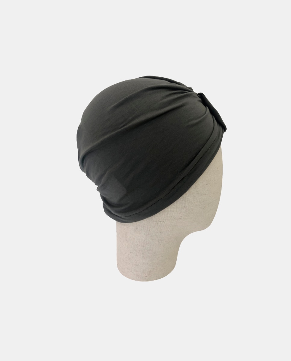 Turbante de algodão verde Cinzento-escuro-2