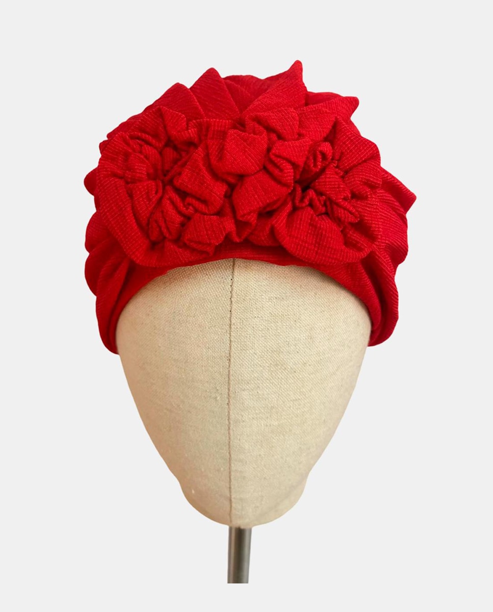 Imagem 0 de Turbante com Parte da Frente do Infinito Forrada em Bambu - Vermelho