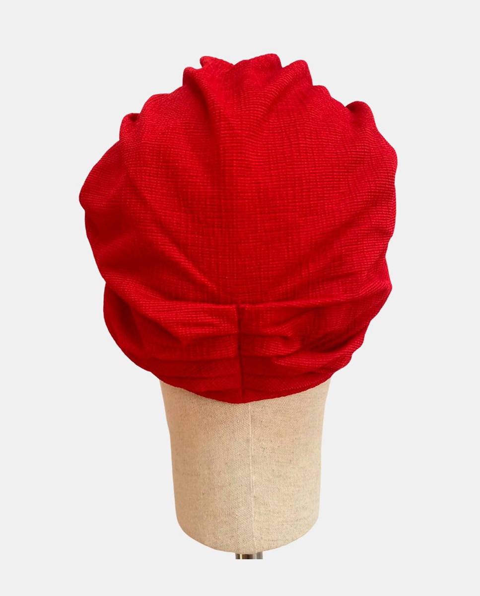 Turbante com Parte da Frente do Infinito Forrada em Bambu - Vermelho Vermelho-2
