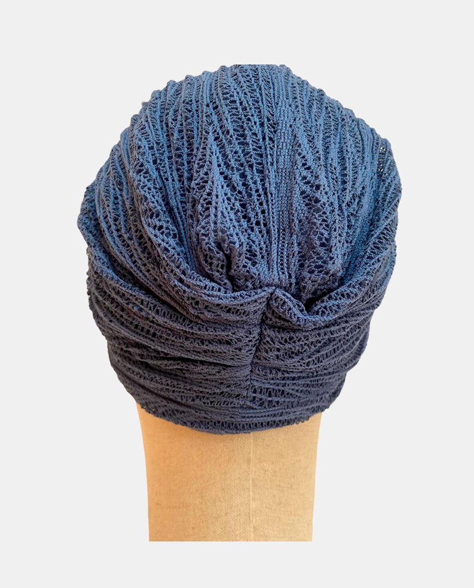 Turbante de Crochet Forrado a Bambu - Caqui Azul-claro-3