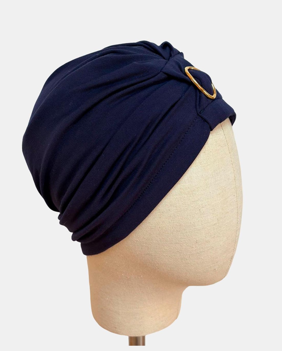 Turbante Verona com Missanga à Frente Azul-marinho-2