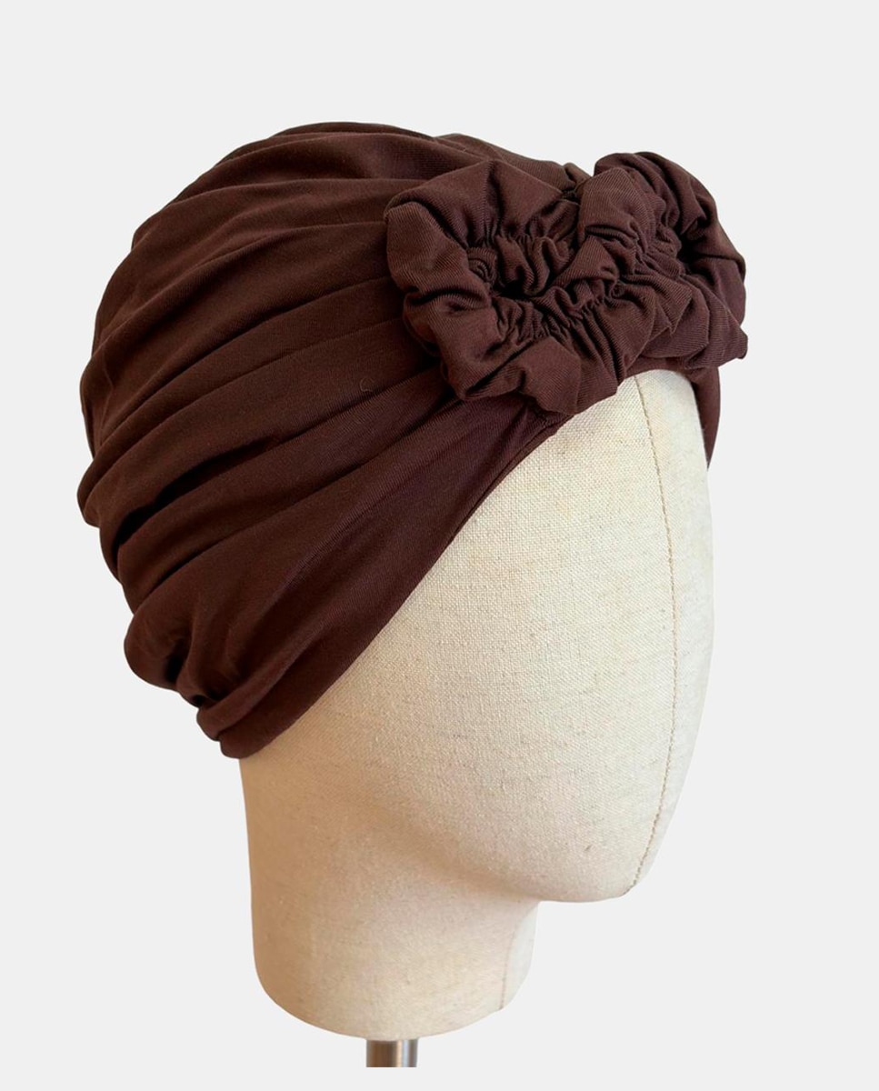 Turbante Ankara com Detalhe do Infinito à Frente Castanho-2