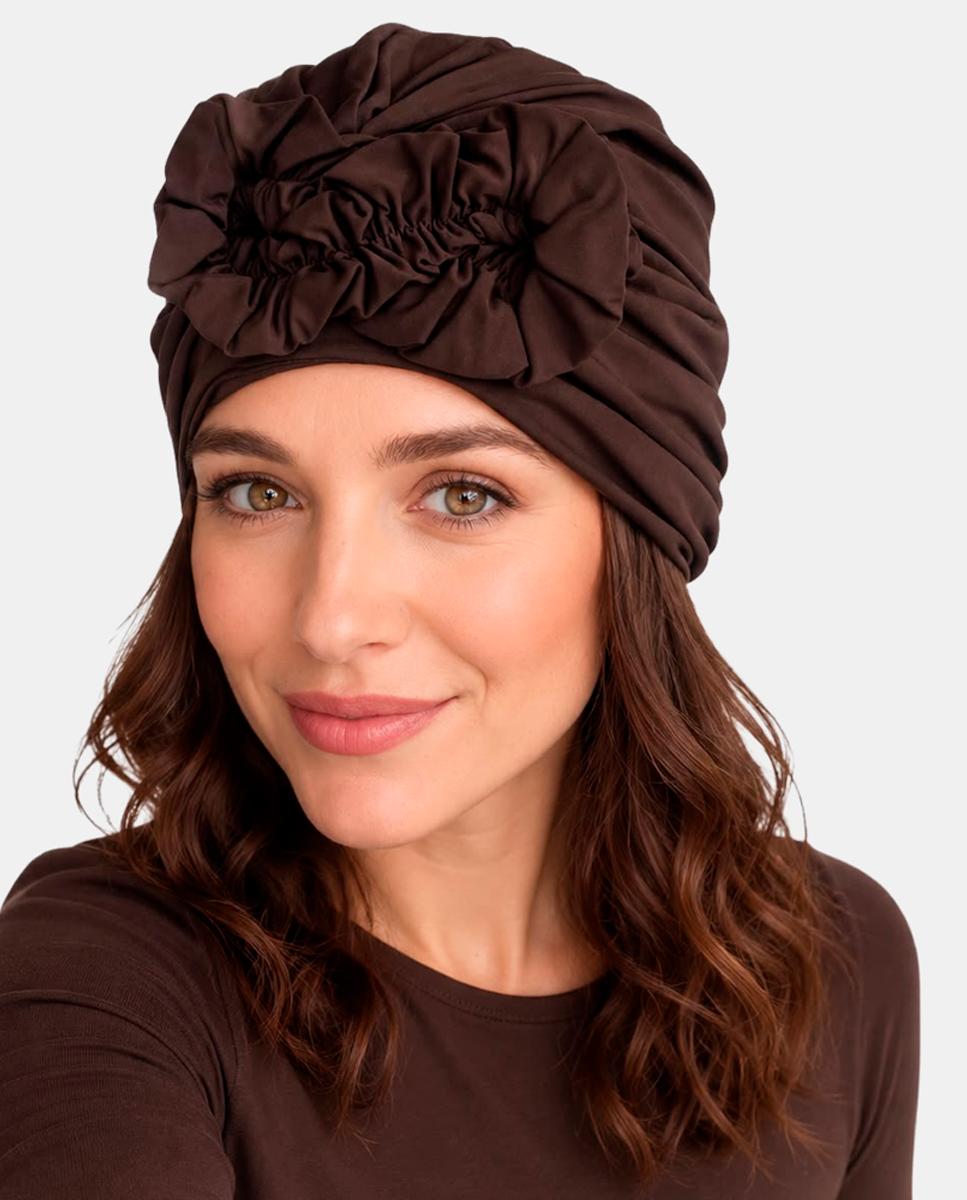 Turbante Ankara com Detalhe do Infinito à Frente Castanho-3