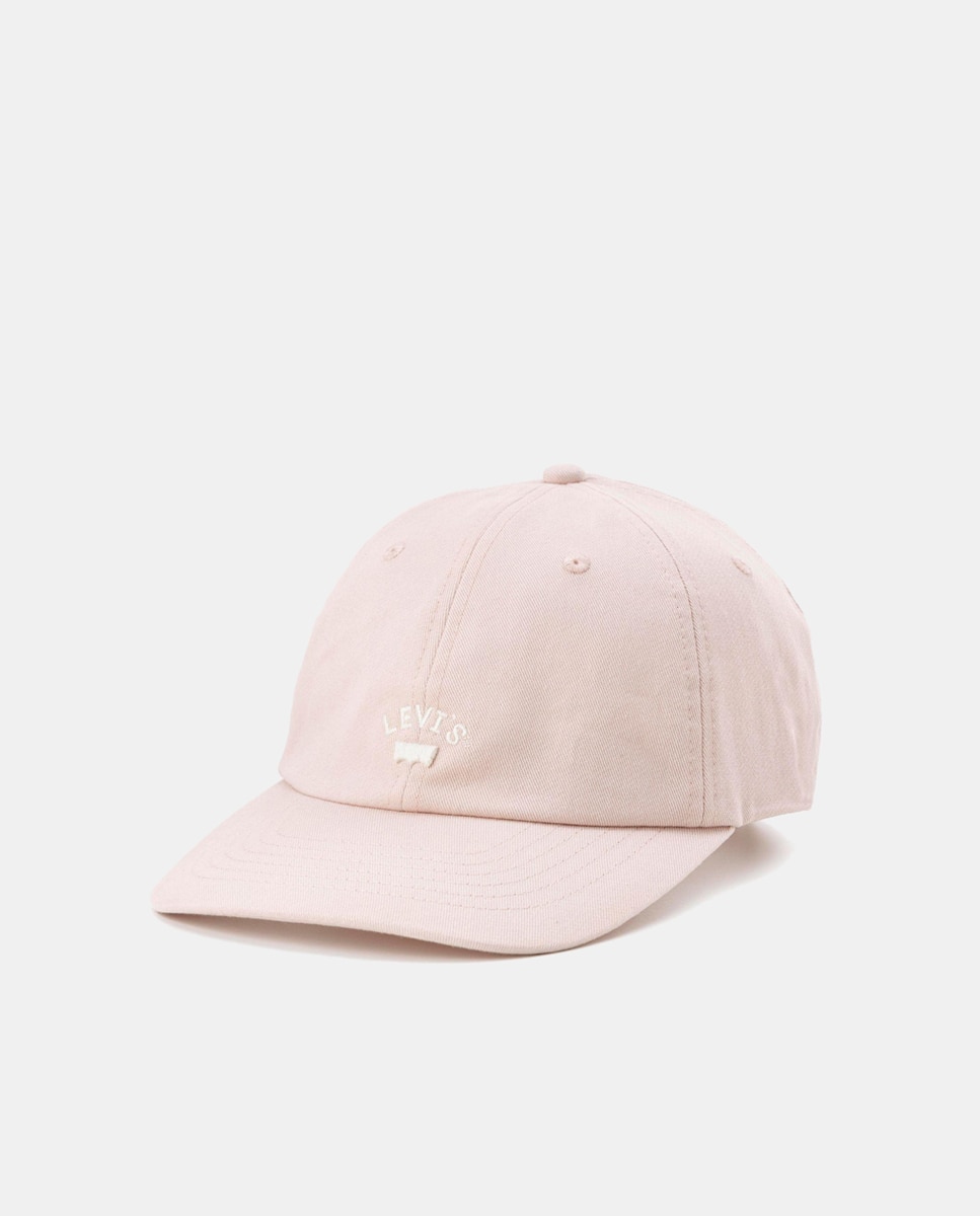 Boné de Algodão com Logótipo Bordado à Frente Rosa-1