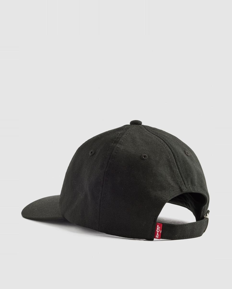 Boné de Algodão com Logótipo Bordado à Frente Preto-3