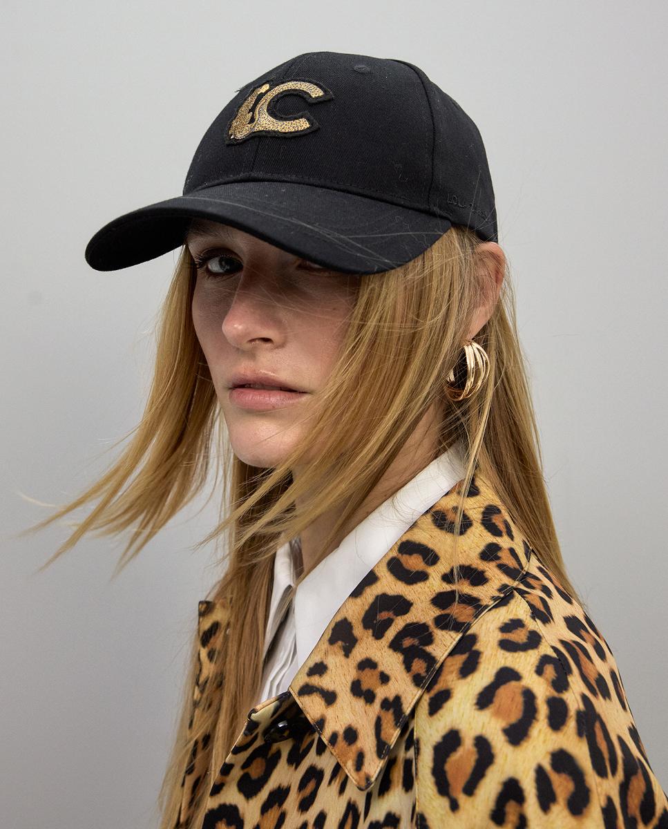 Boné com Detalhe de Leopardo Preto-7