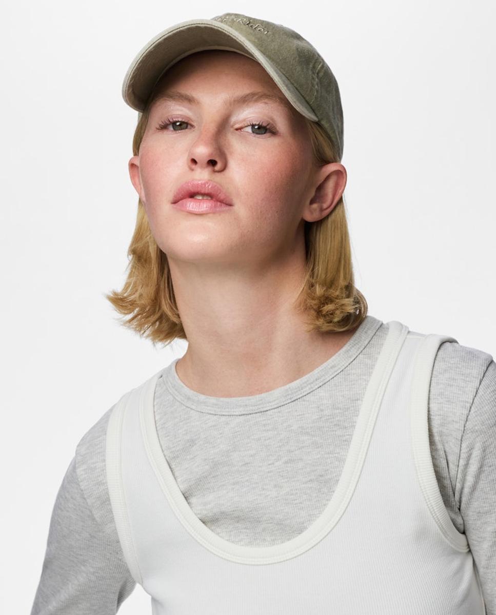 Imagen 5 de Gorra desgastada con mensaje de mujer - Pieces - Verde claro Verde claro