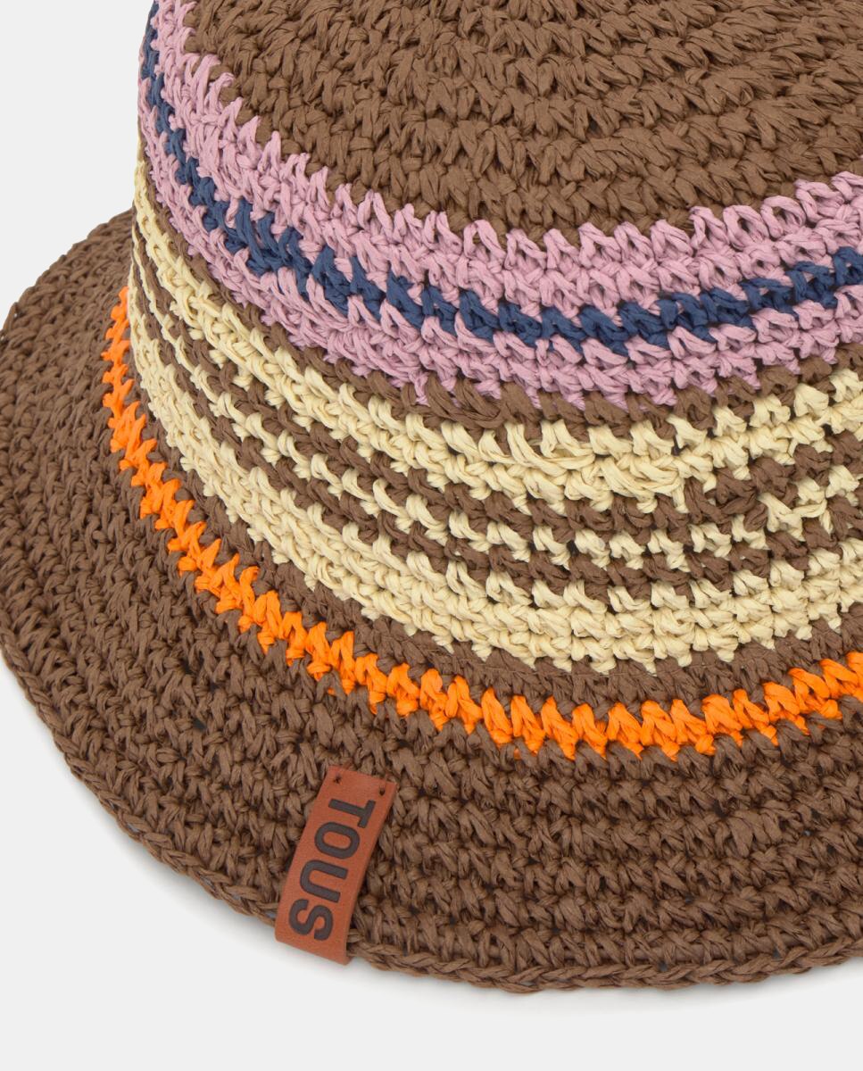 Chapéu Stripes Straw Castanho-2