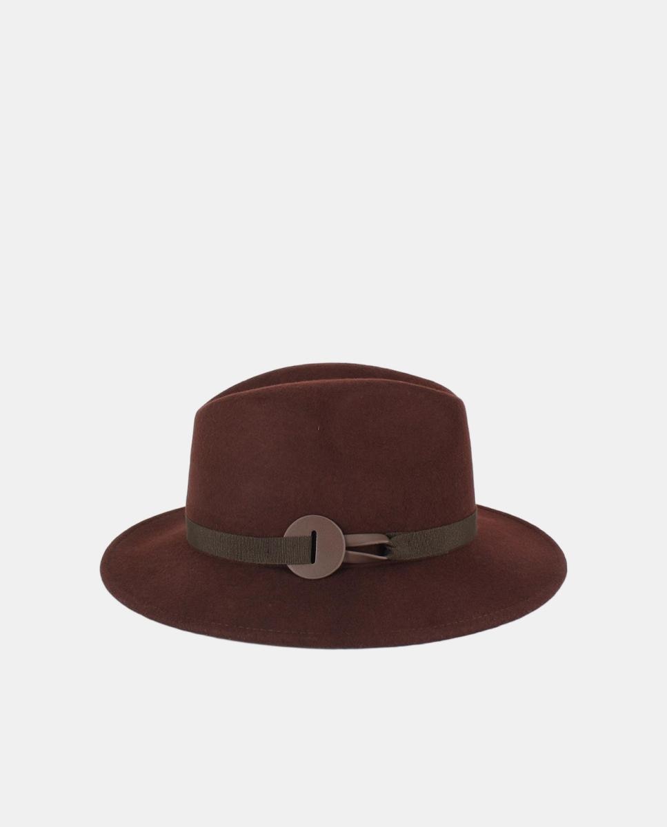 Sombrero small fedora con cinta grosgrain - Tirabasso - Marrón Marrón-1
