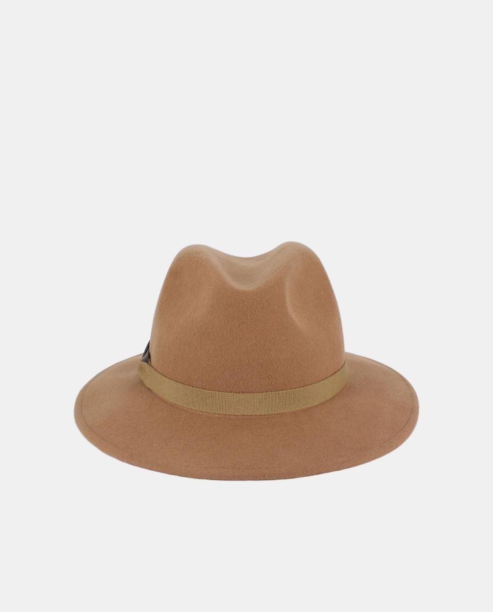 Sombrero small fedora con cinta grosgrain - Tirabasso - Marrón claro Marrón claro-3