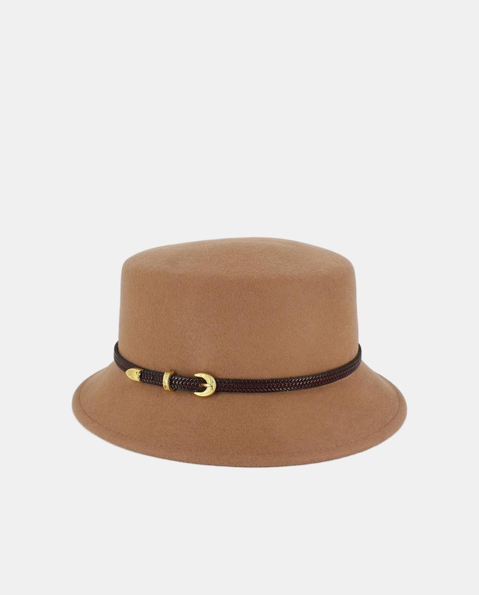 Sombrero cloche con cinta - Tirabasso - Marrón claro Marrón claro-1