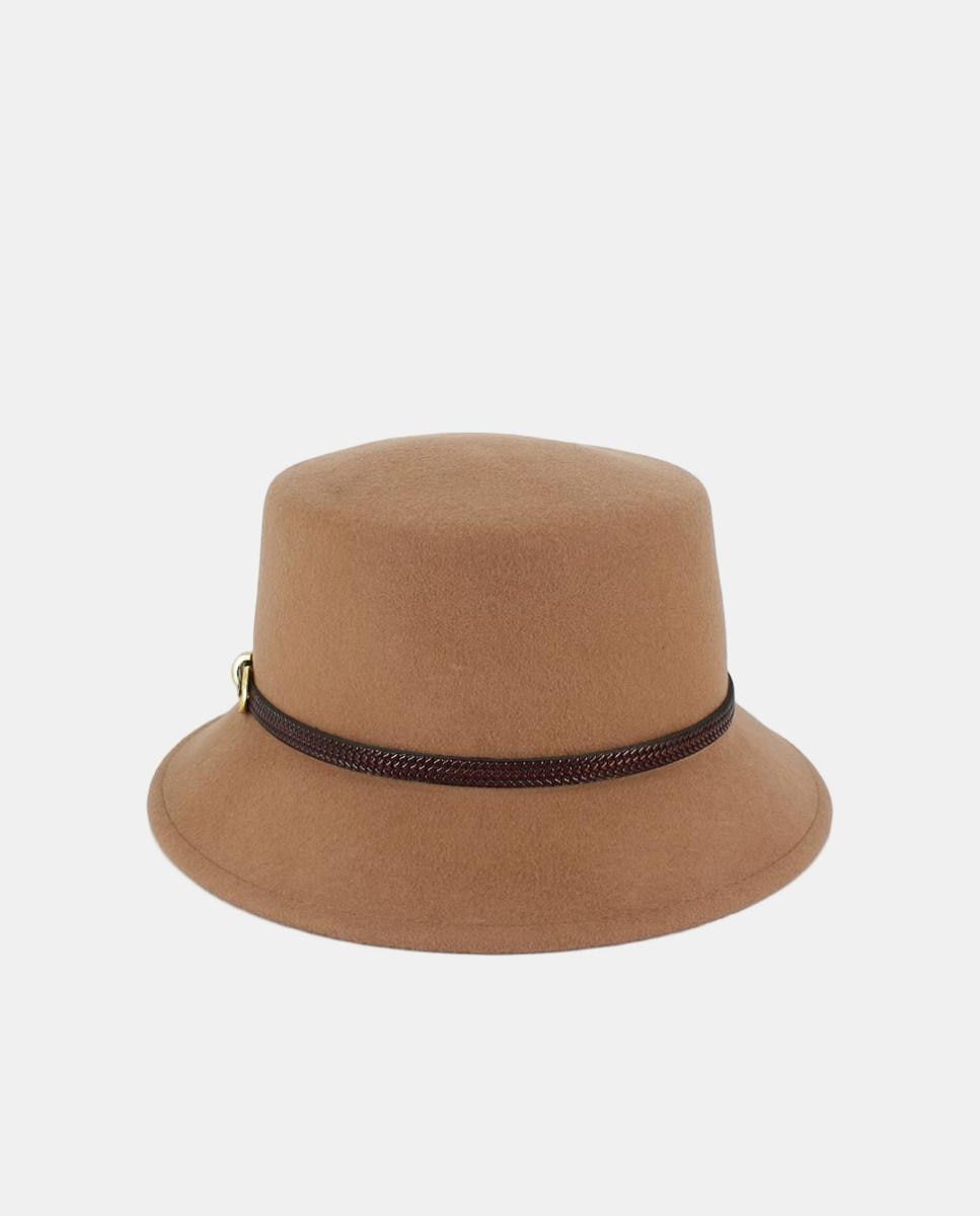 Sombrero cloche con cinta - Tirabasso - Marrón claro Marrón claro-2