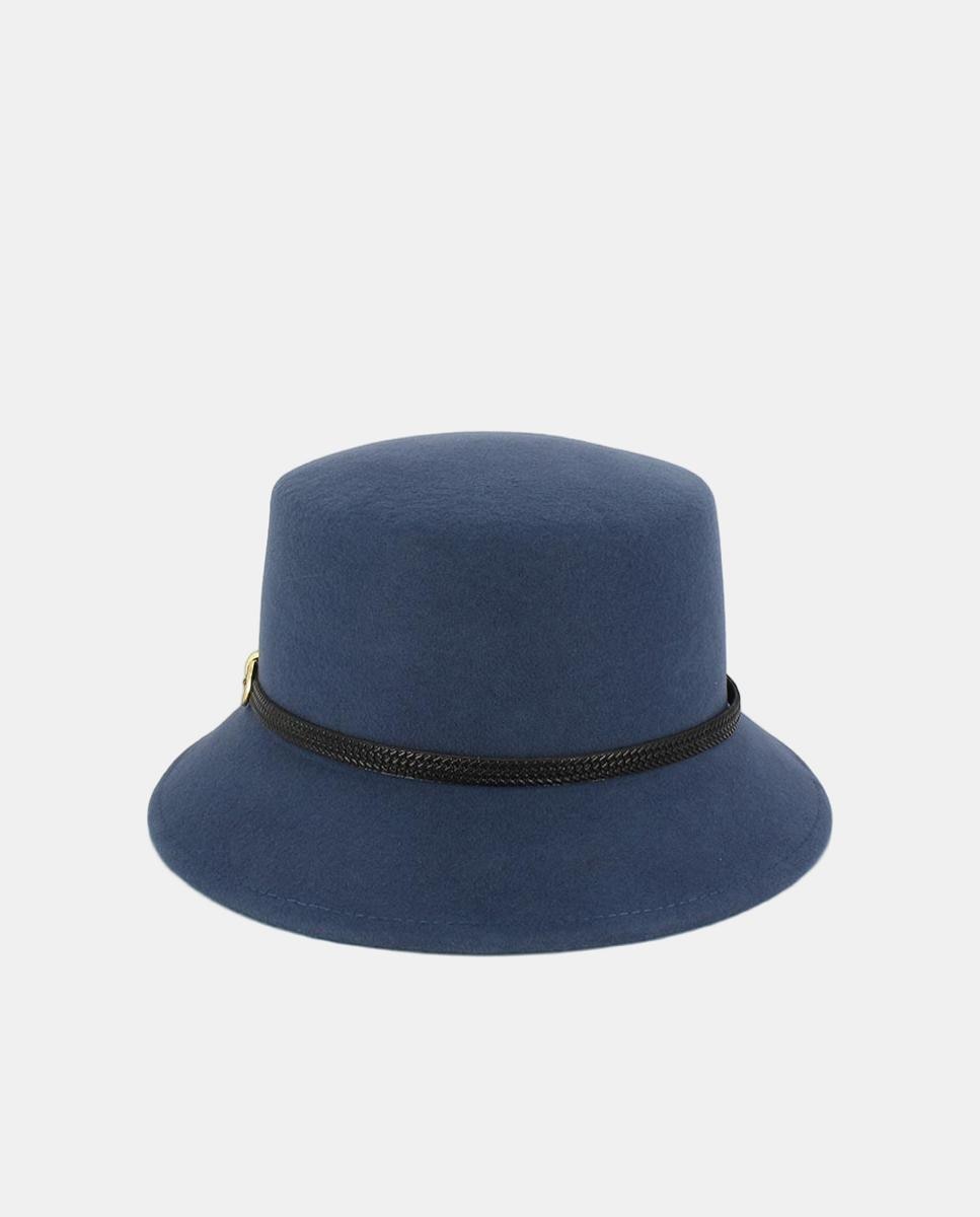 Chapéu Cloche com Fita Azul-2
