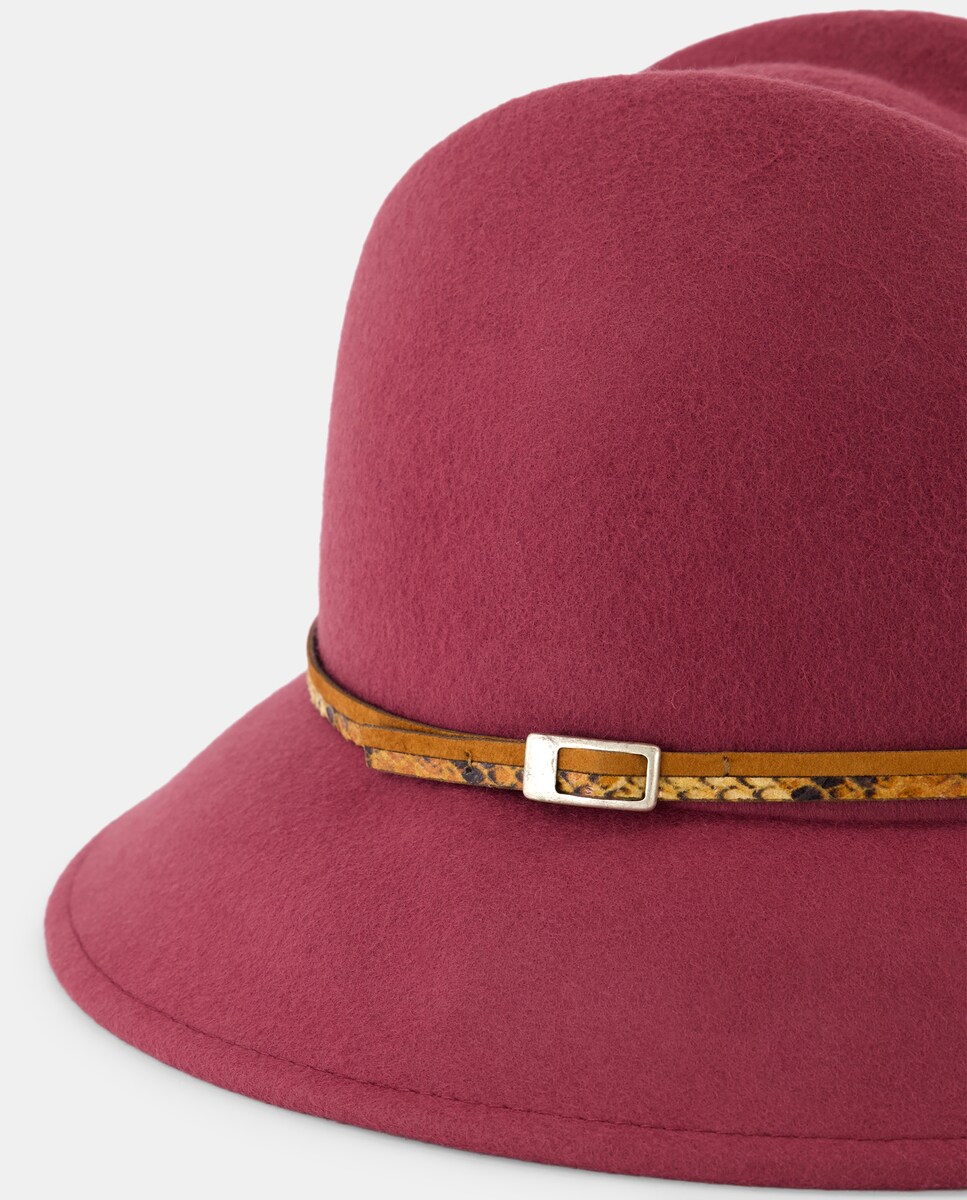 Chapéu de Feltro Rosa-3