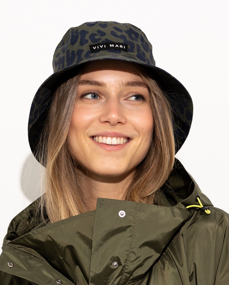 Chapéu para a Chuva com Estampado Vivi Mari Azul-marinho-1