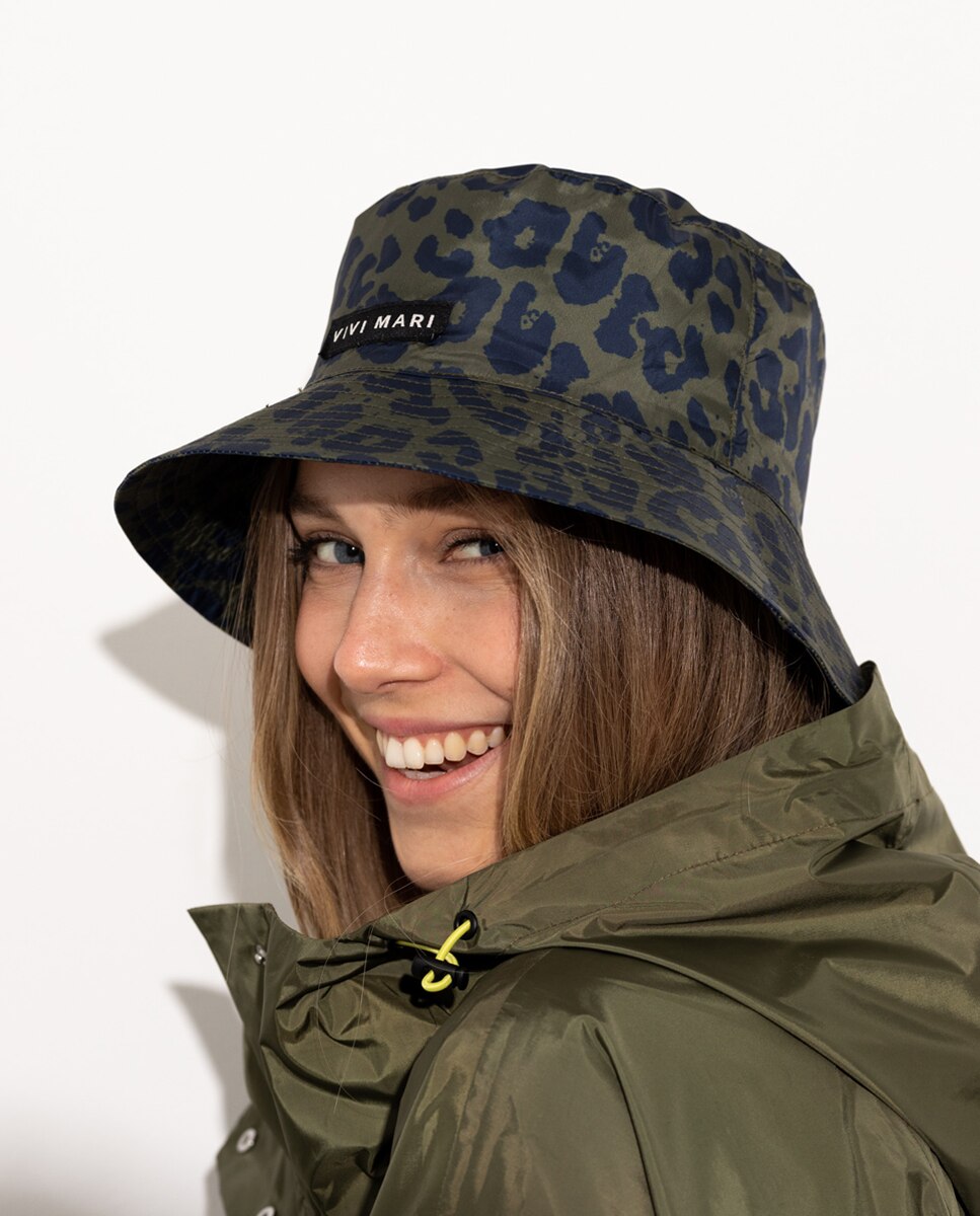 Chapéu para a Chuva com Estampado Vivi Mari Azul-marinho-2