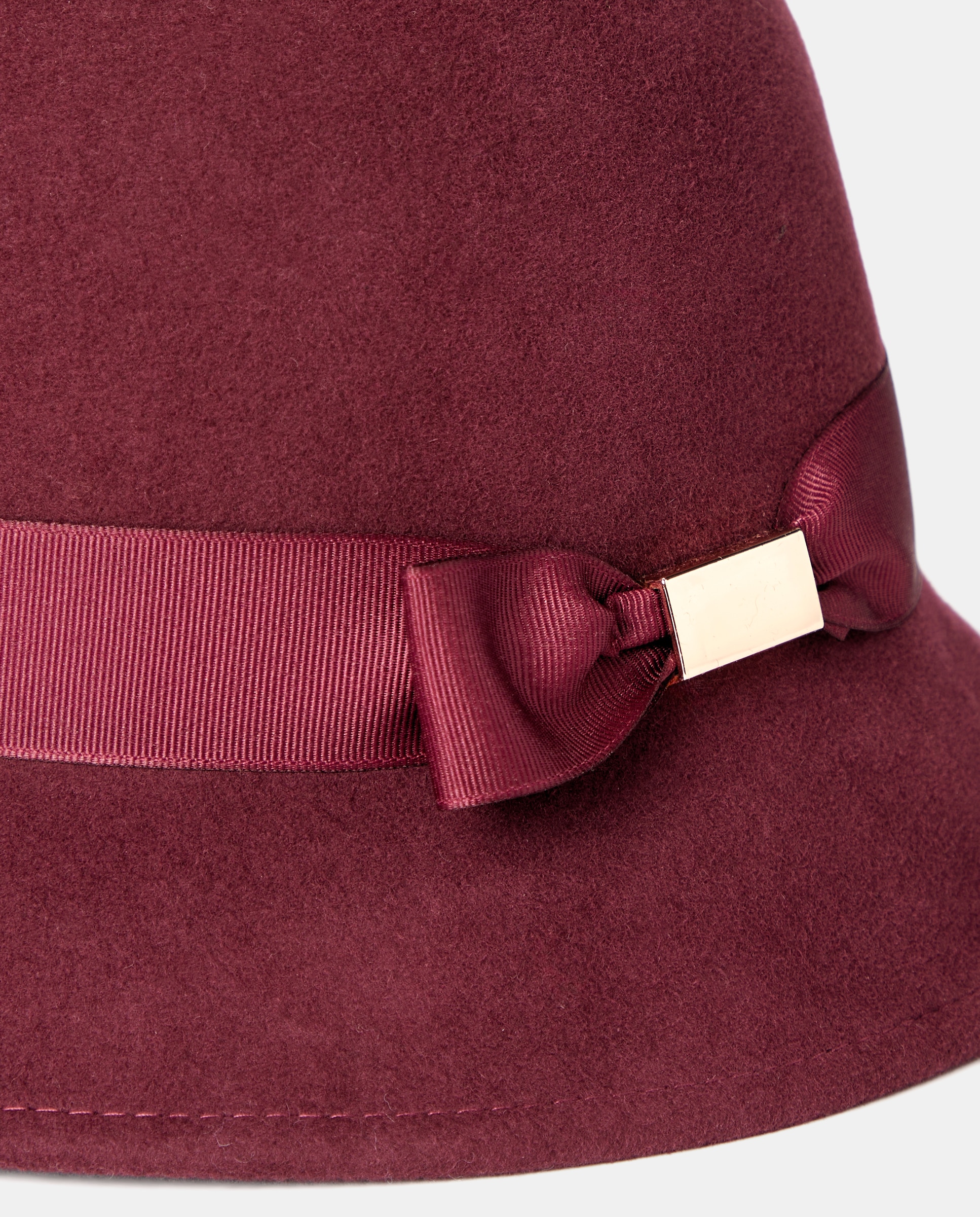 Cloche con grosgrain y lingote - Tirabasso - Marrón Burdeos-2
