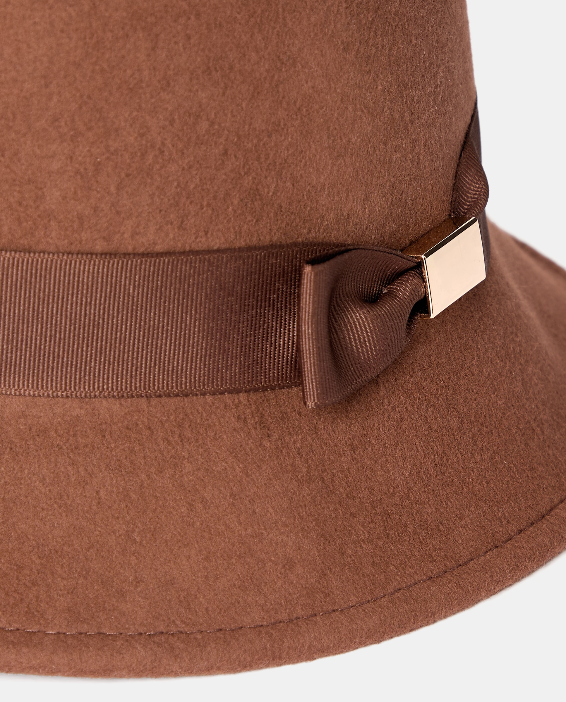Cloche com Grosgrain e Lingote Castanho-2