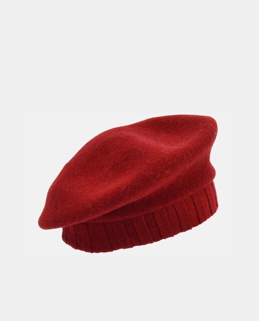 Imagem 0 de Boina com Fita de Malha e em Lã - Vermelho
