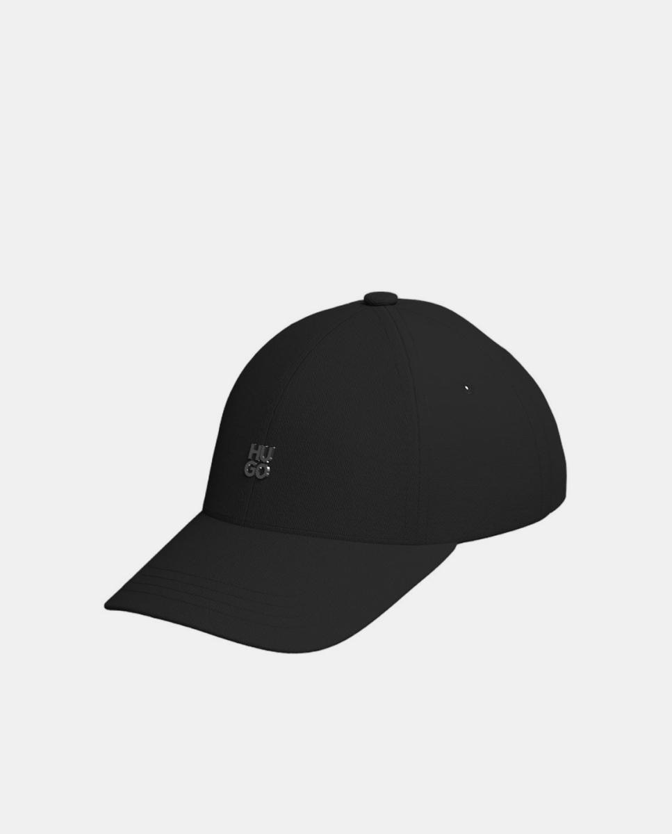 Boné de Basebol de 6 Painéis com Logótipo Preto-1