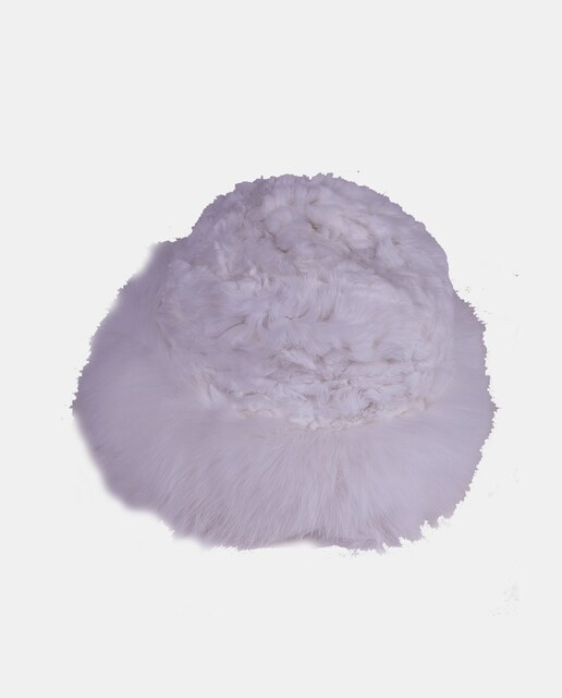 Imagem 0 de Gorro Elástico Tricotado de Pelo Natural - Branco