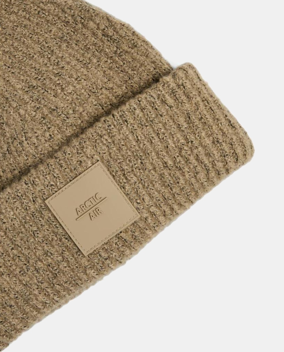 Gorro Beanie de Malha Bege-2