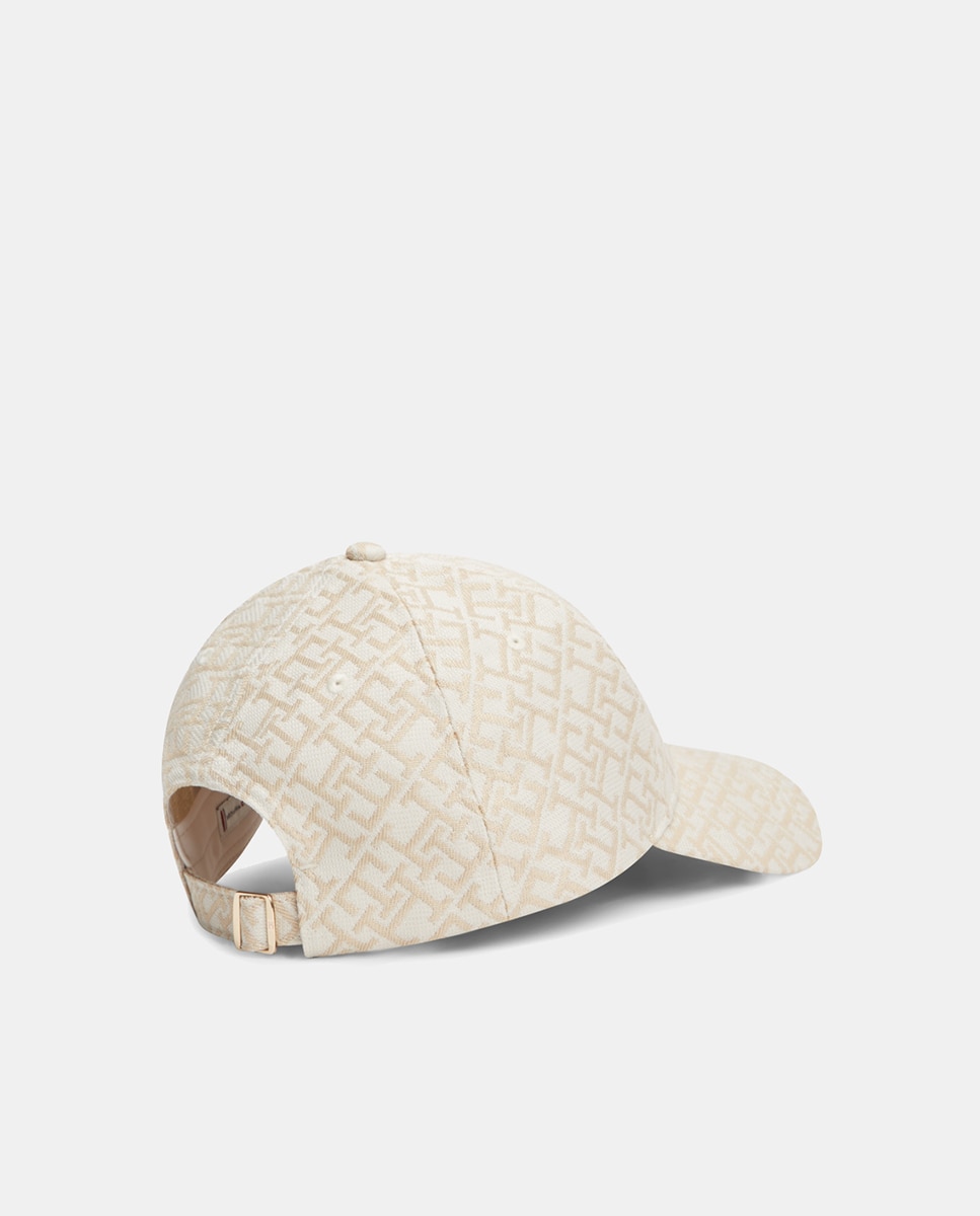 Boné com Estampado de Monograma - Creme Creme-2