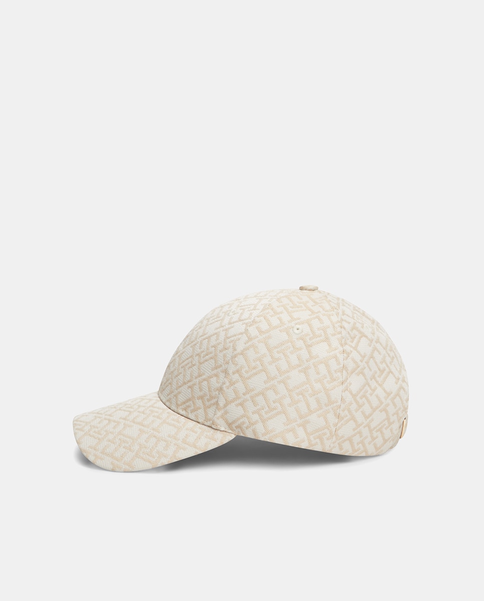 Boné com Estampado de Monograma - Creme Creme-3