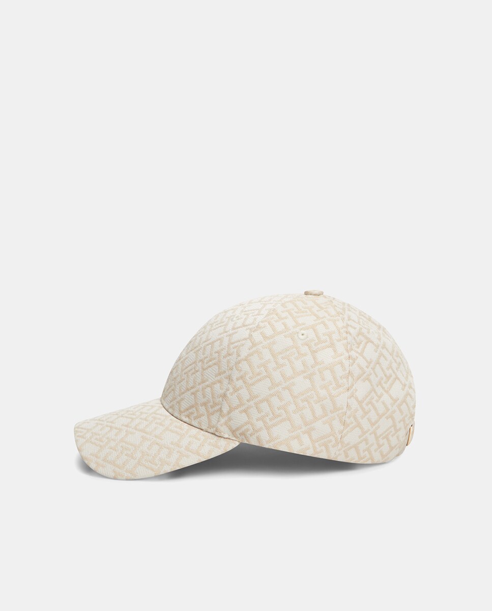Boné com Estampado de Monograma - Creme Creme-3